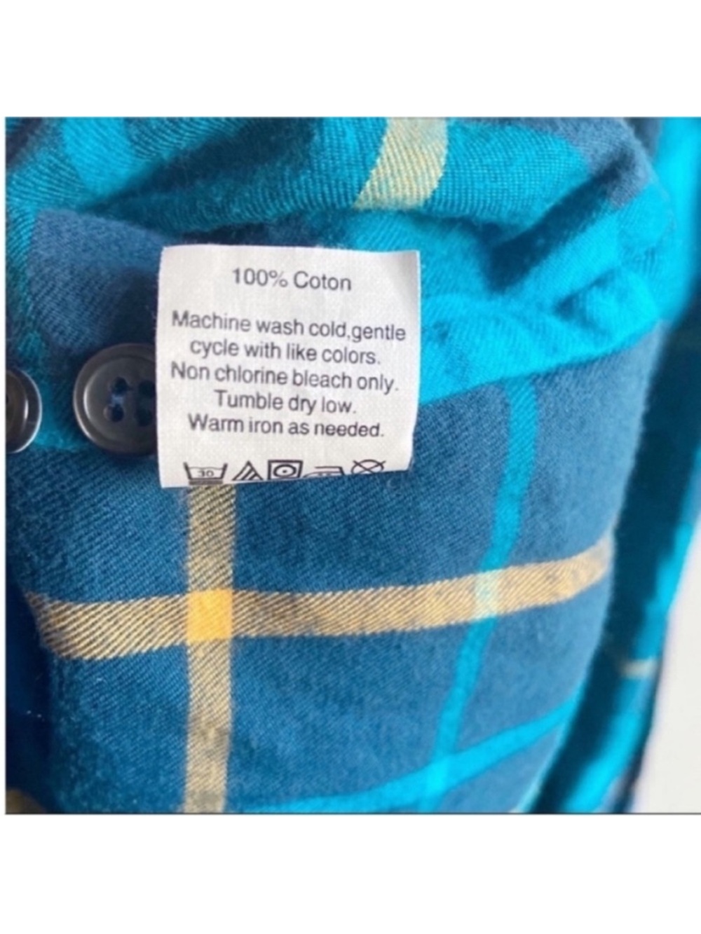 J. Crew Factory shirt blue plaid button down flannel - Picture 7 of 8